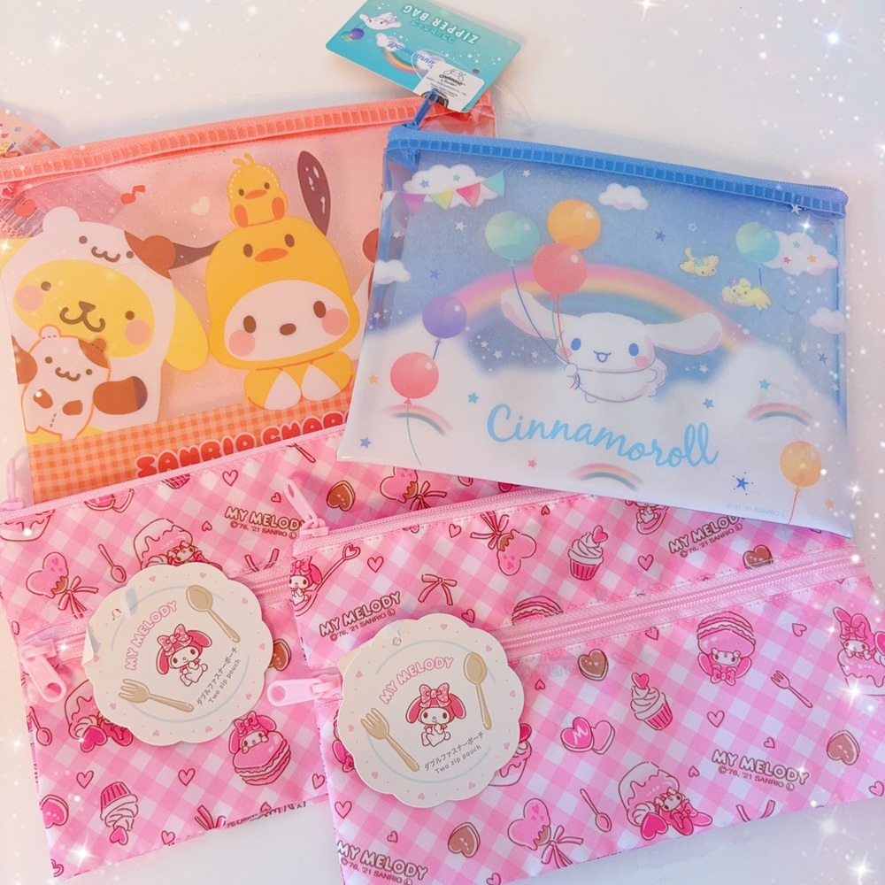 NWT-3 for$10 cute kawaii cinnamoroll/my melody Sanrio character zipper pouch